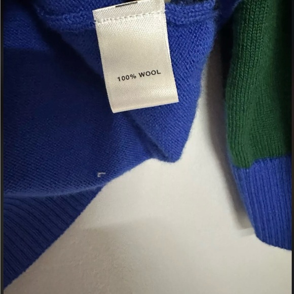 ST JOHN Colorblock Pattern Scoop Neck 100% Wool Long Sleeve Sweater - Picture 6 of 6